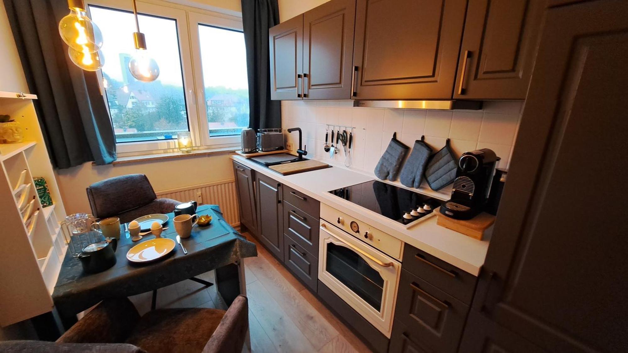 Das Kleine Penthouse Mit Kamin 바트사흐사 외부 사진